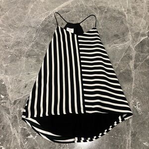 Express Barcelona Striped Cami Tank Black White Sleeveless Womens Small